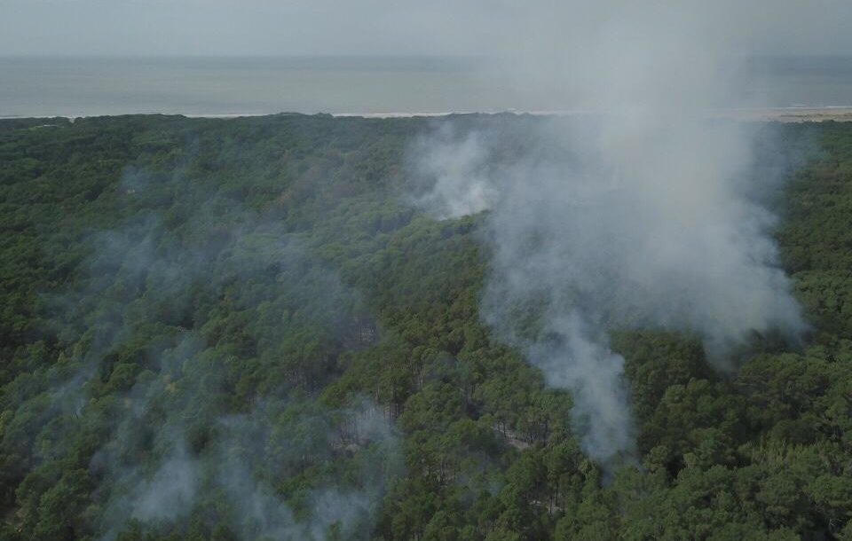 El video con las imágenes desde el aire del incendio forestal en Cariló