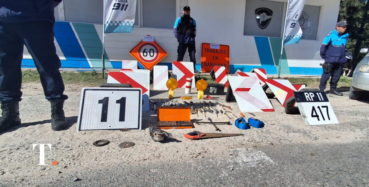 Robó en un obrador de ruta 11: se llevó cartelería vial, luces y herramientas por millones de pesos